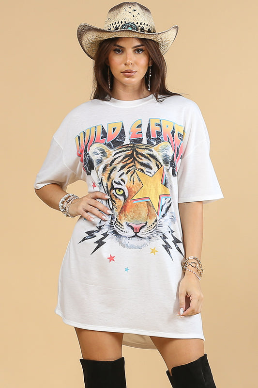 Wild & Free Tiger T-Shirt Dress