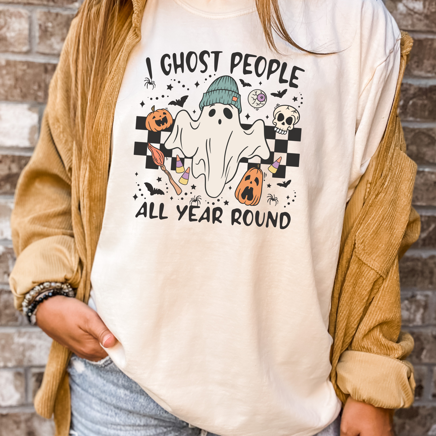 I Ghost People All Year Long Fall Tee - Graphic Tee - Fall