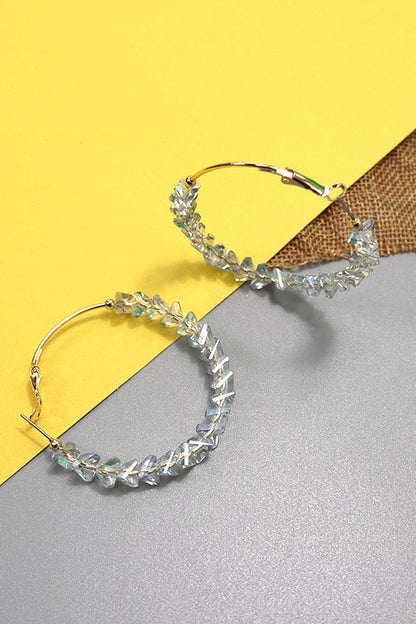 Glass Bead Hoop Earrings