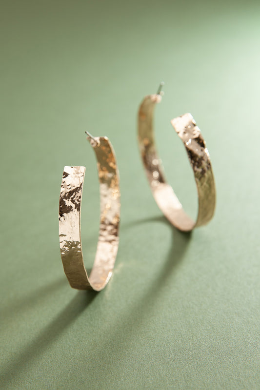 Hammered Hoop Earrings