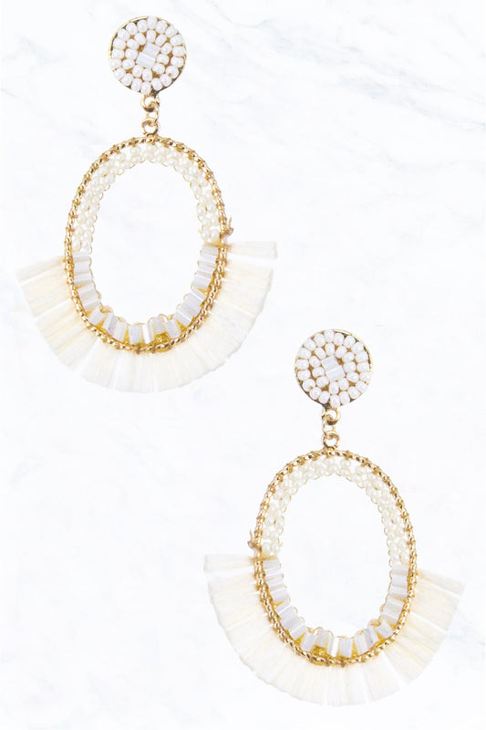 Oval Raffia Flair Earrings