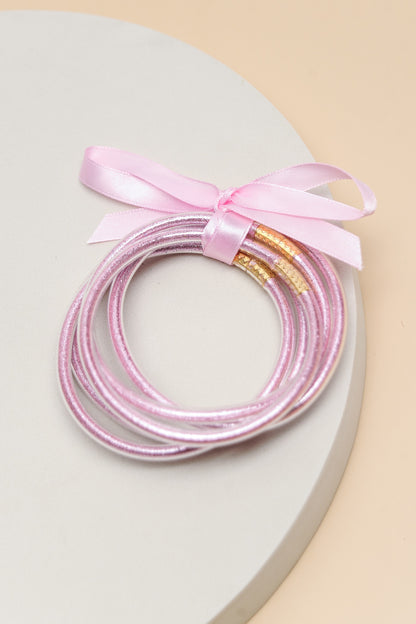 Jelly Glitter Bangle Bracelet Set