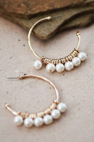 Pearl Hoop Earrings