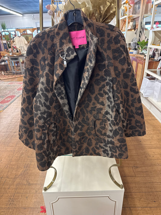 KC -  Betsy Johnson leopard coat| Large