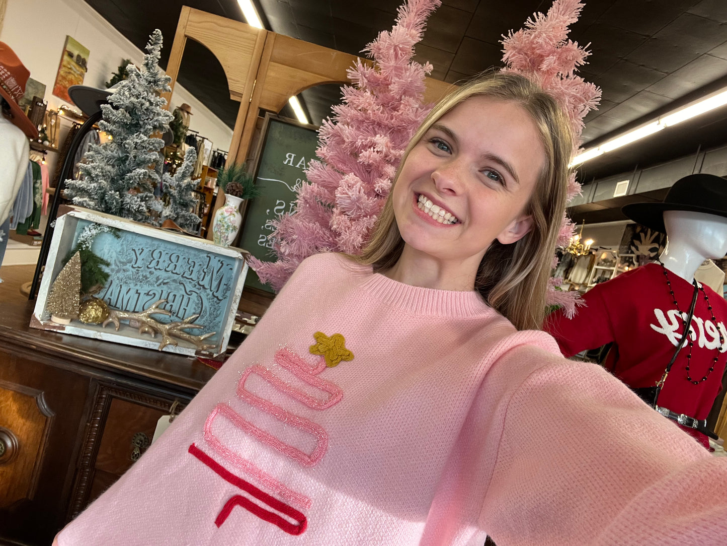 Pretty in Pink Christmas Sweater