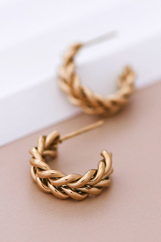 Braided Gold Hoops