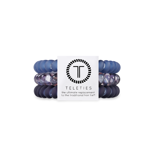 Midnight Rain - Small Spiral Hair Coils, Hair Ties, 3-pack