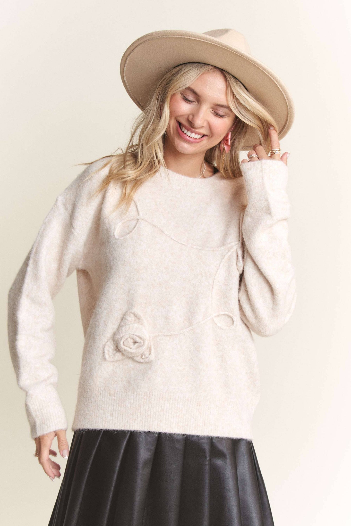 Rose Bloom Sweater Top