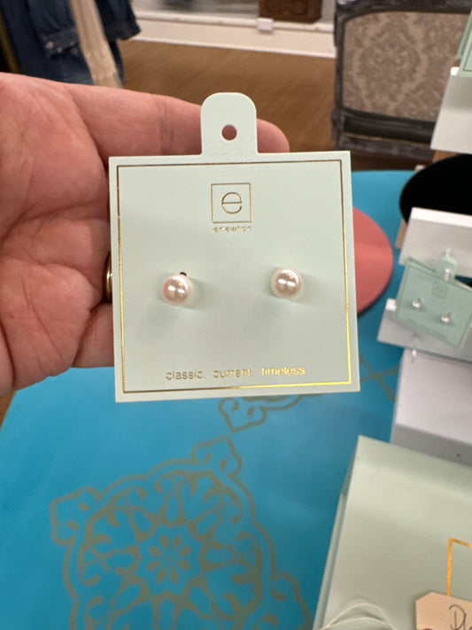 eNewton - Classic 8Mm Ball Stud - Pearl Earrings