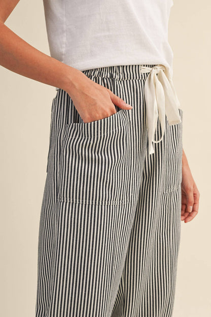 Railroad Black Striped Pants