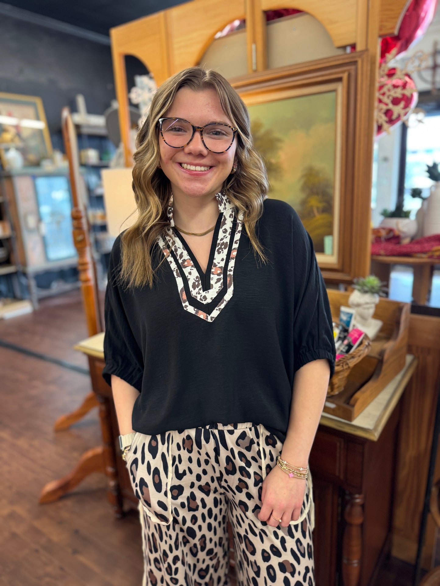 Edge of Leopard Blouse