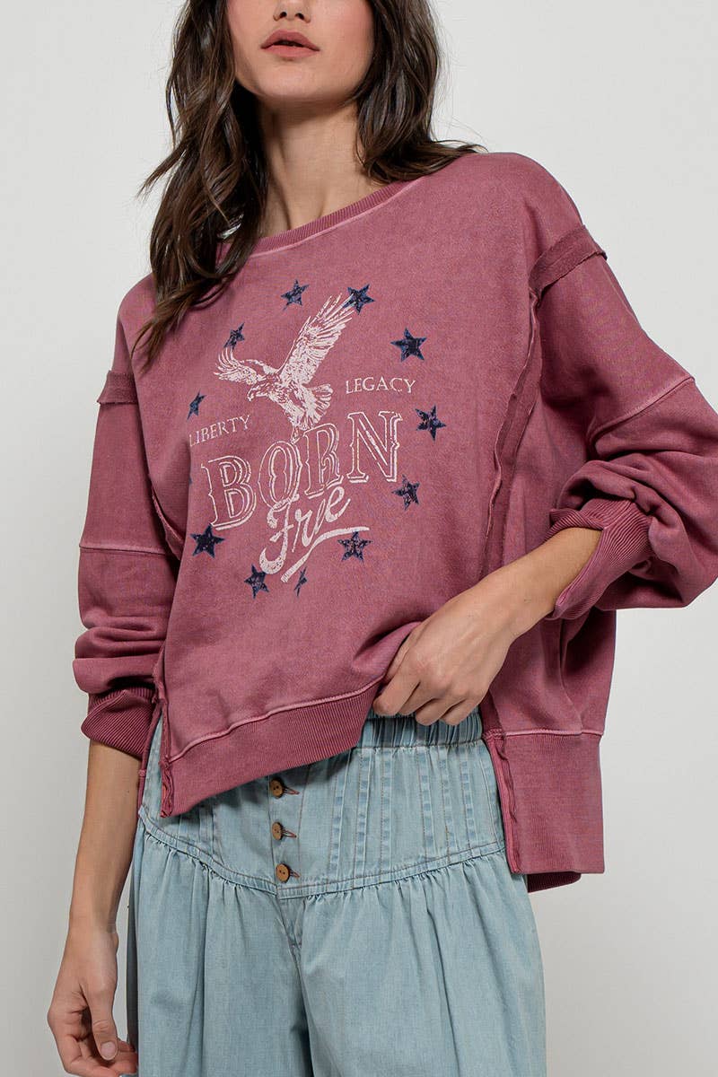 Born Free Eagle Sweatshirt | Violet