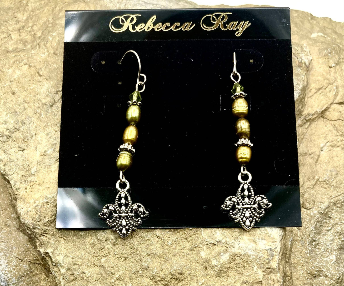 Fleur-de-Lis Charm Drop Earrings