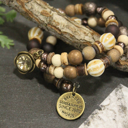 Earth Tone Gem Wrap Bracelet