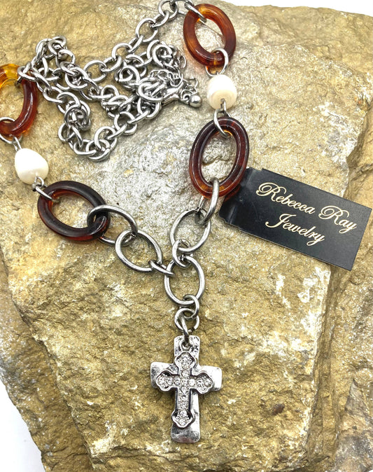 Inspirational Silver Cross Necklace