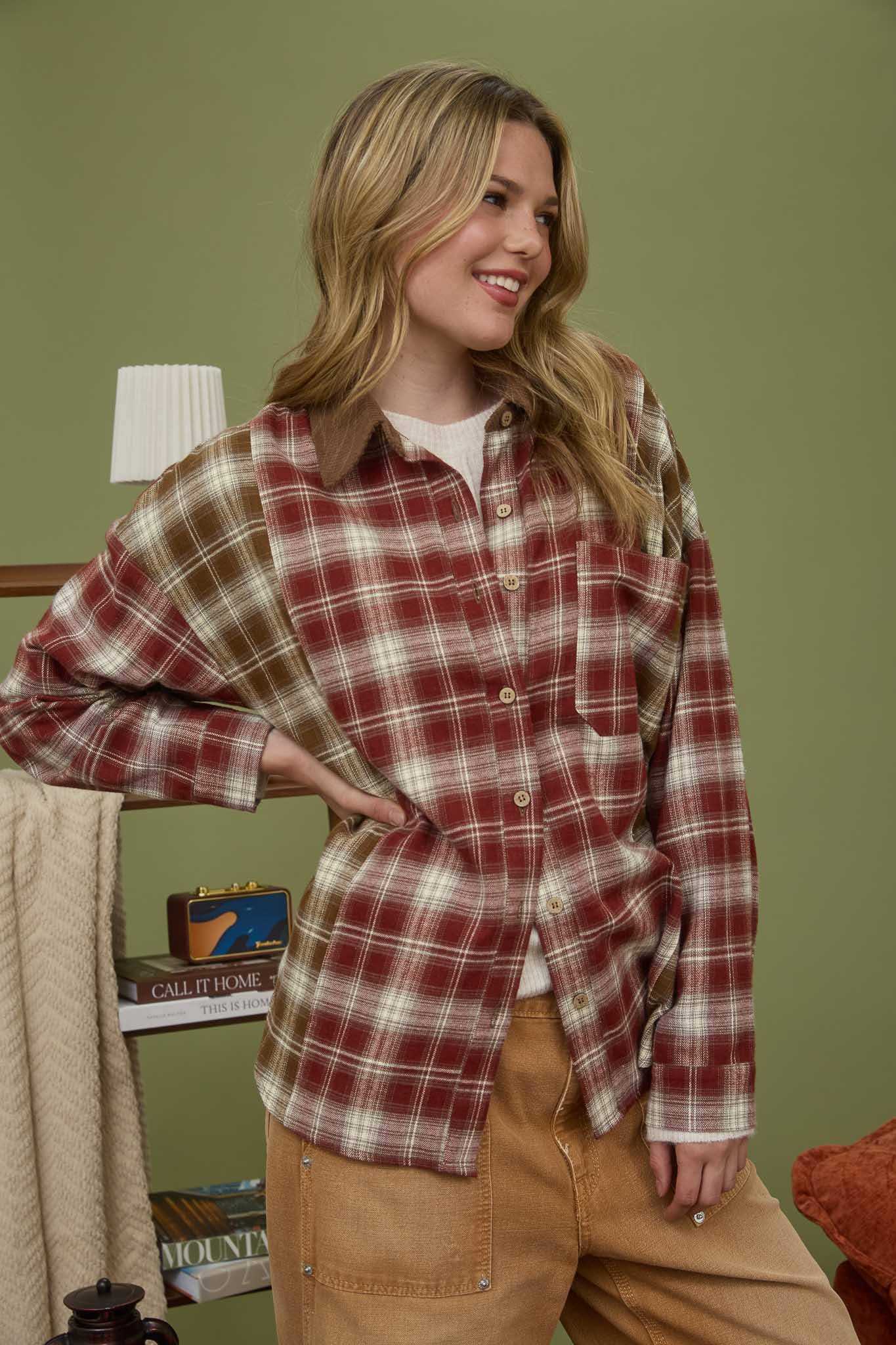 Crimson Flannel Shirt