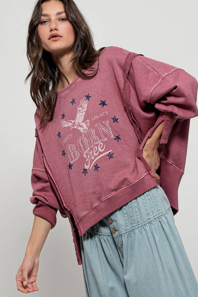 Born Free Eagle Sweatshirt | Violet