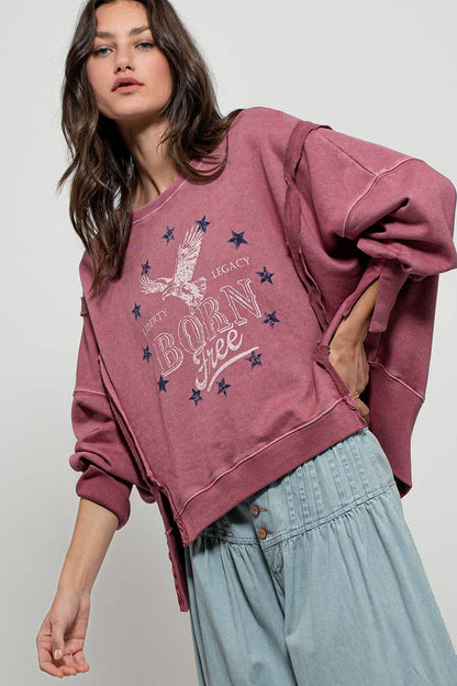 Born Free Eagle Sweatshirt | Violet