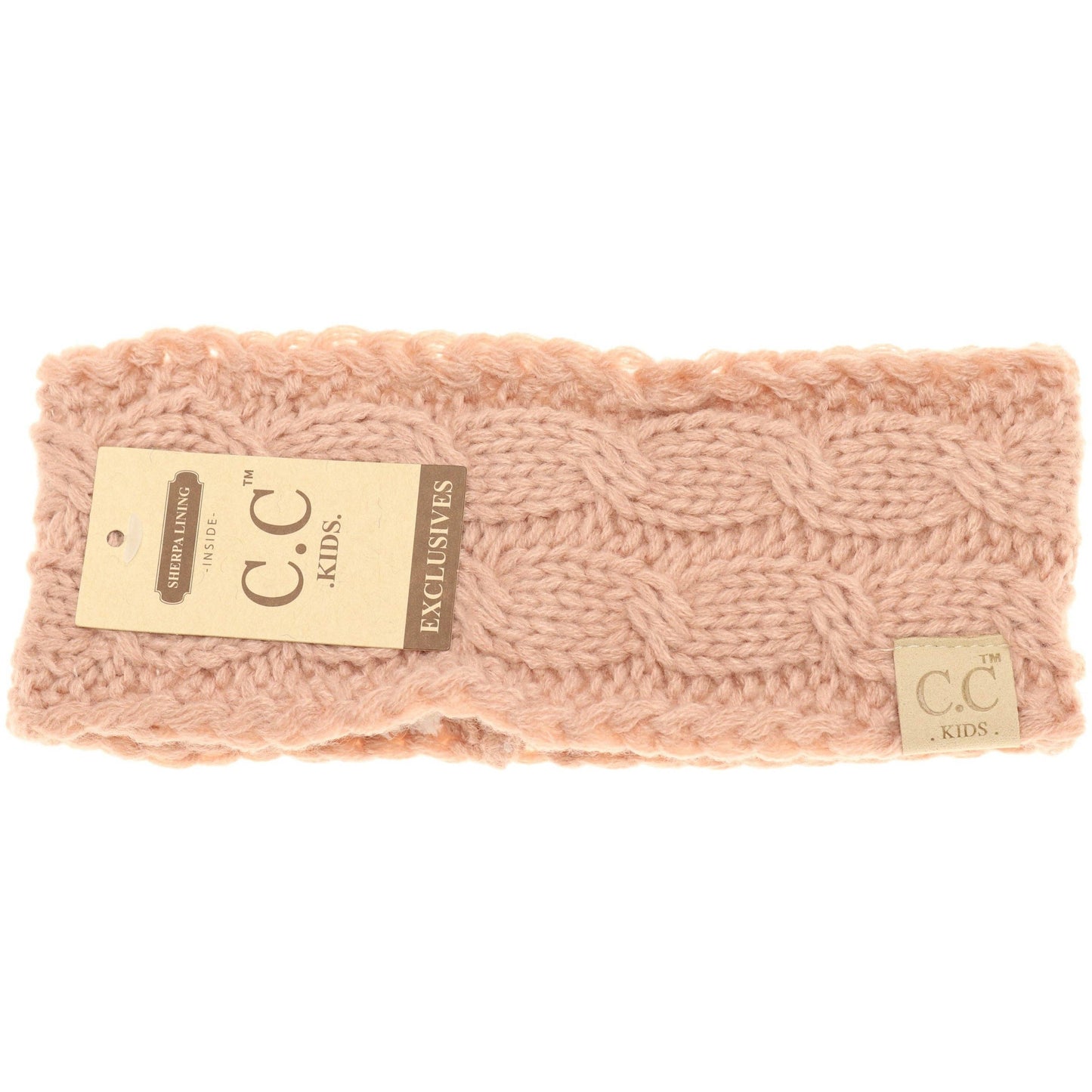 KIDS Solid Cable Knit CC Head Wrap