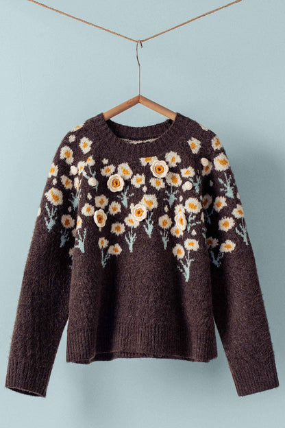 Pushing Daisies Sweater | Brown
