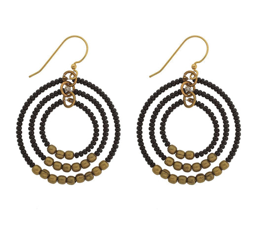 Brass Gyroscope Earring-Black