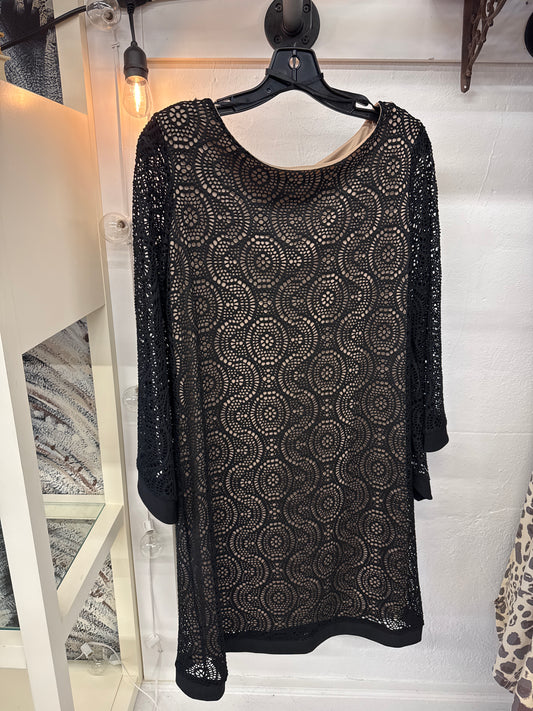 WP - Black Crochet  Dress | large