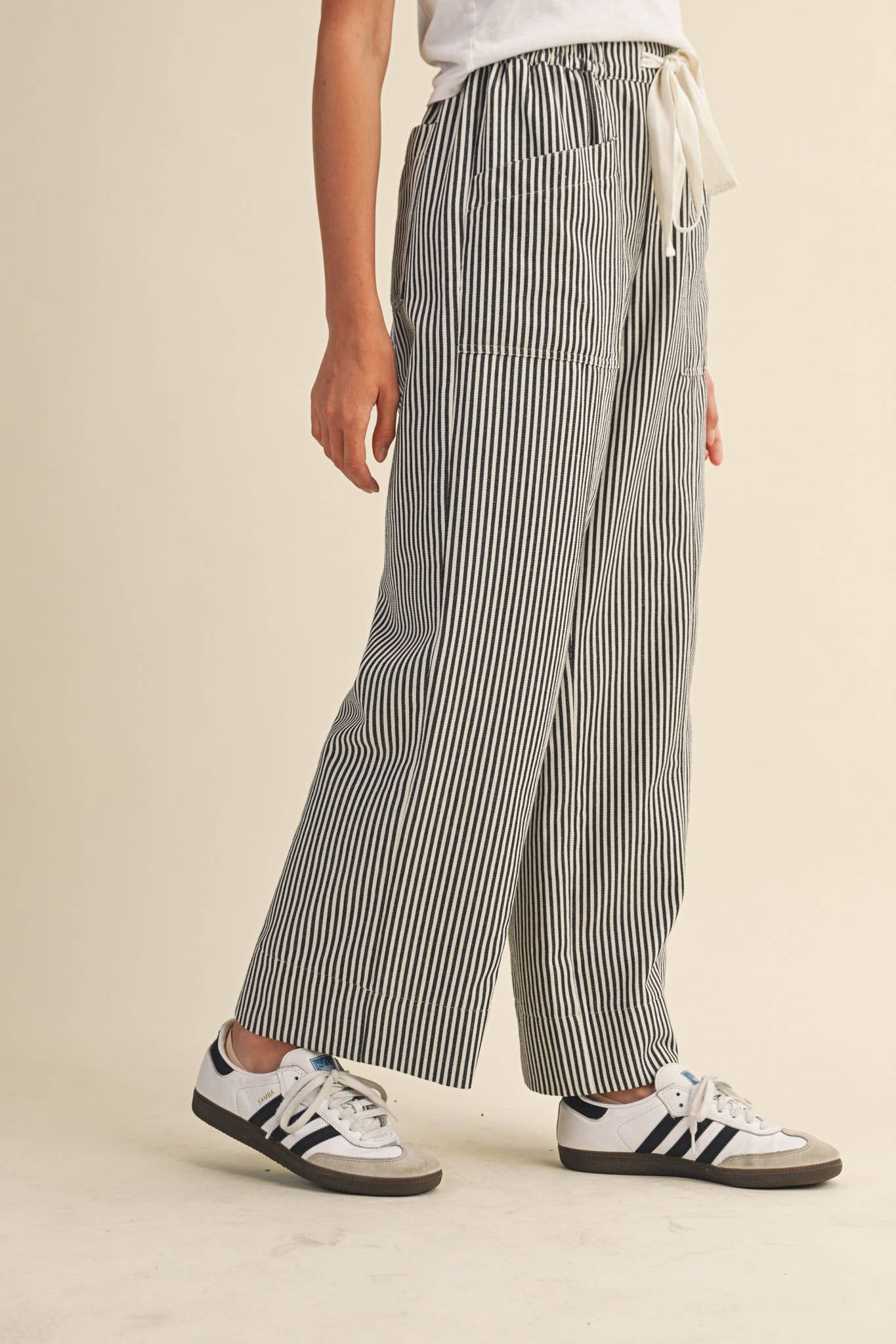Railroad Black Striped Pants