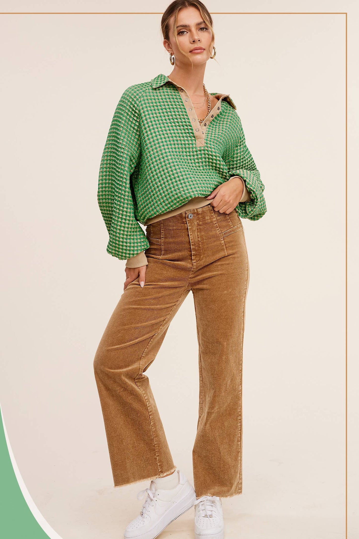 High Waisted Wide Leg Corduroy Pants