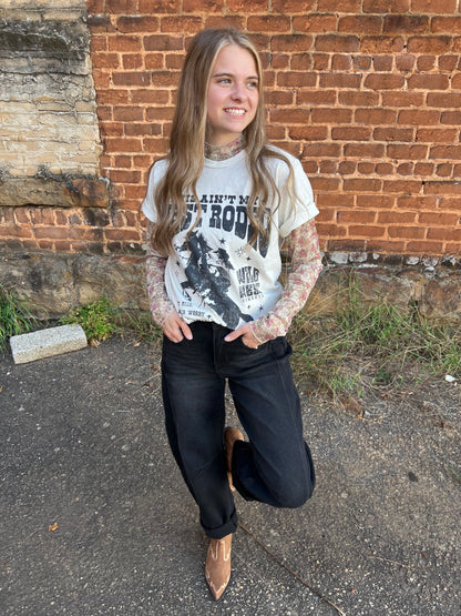 Lucia Lace Mesh Top | Beige Floral