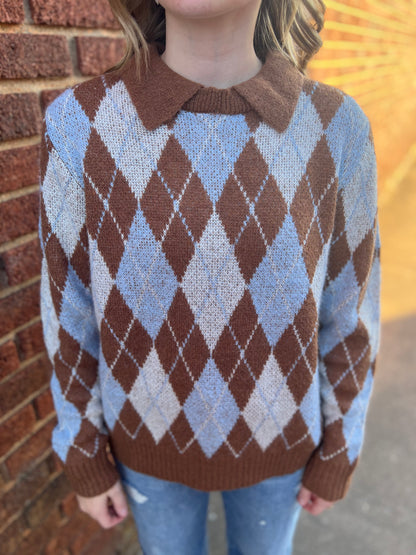 Heritage Argyle Polo Sweater