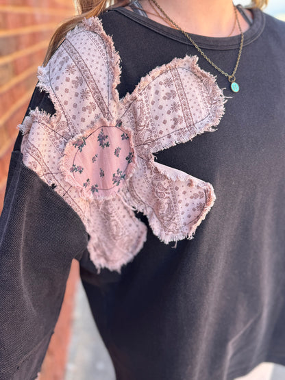 Faded Bloom Patch Pullover
