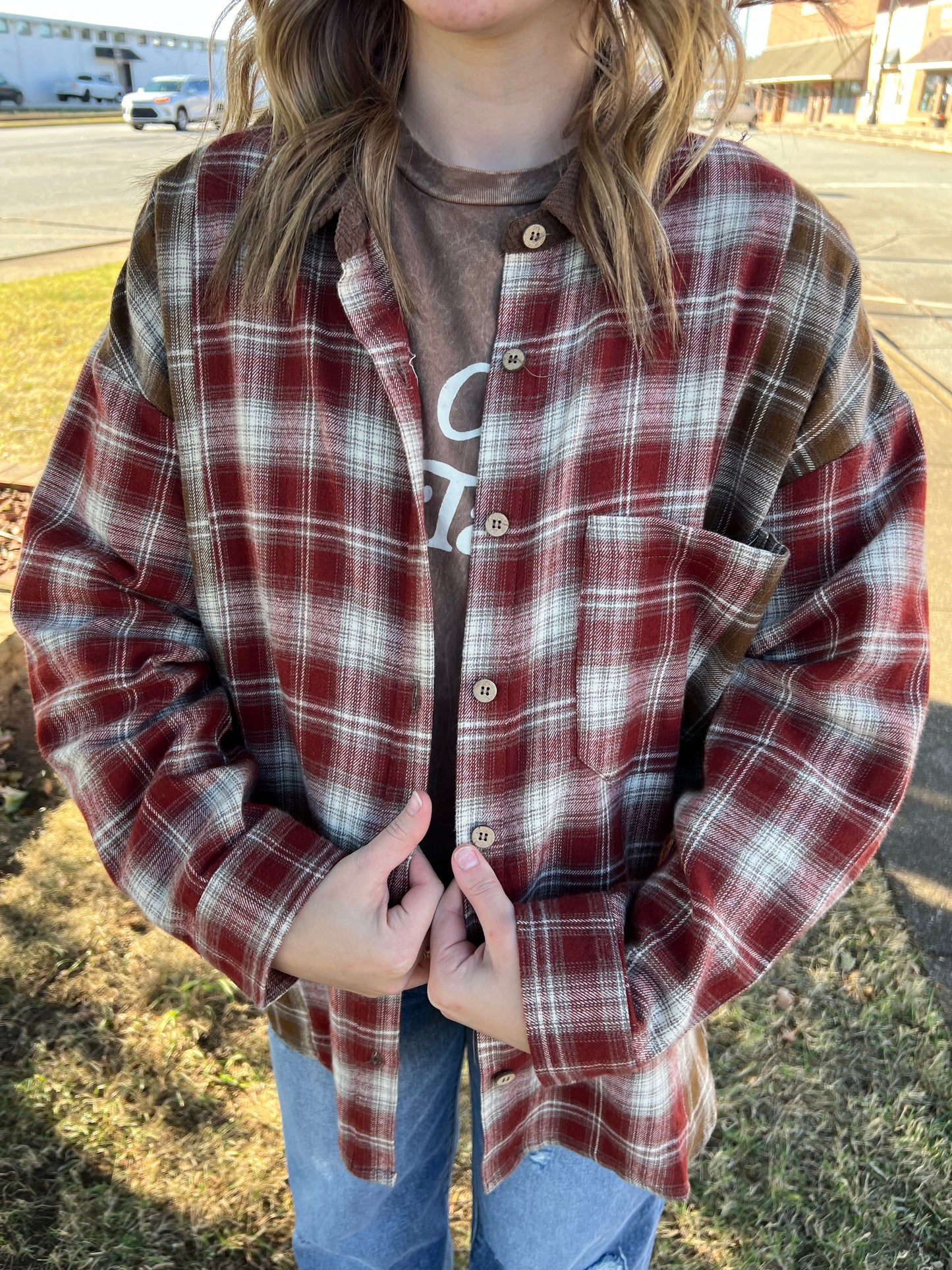 Crimson Flannel Shirt