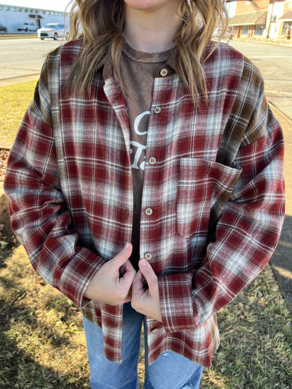 Crimson Flannel Shirt