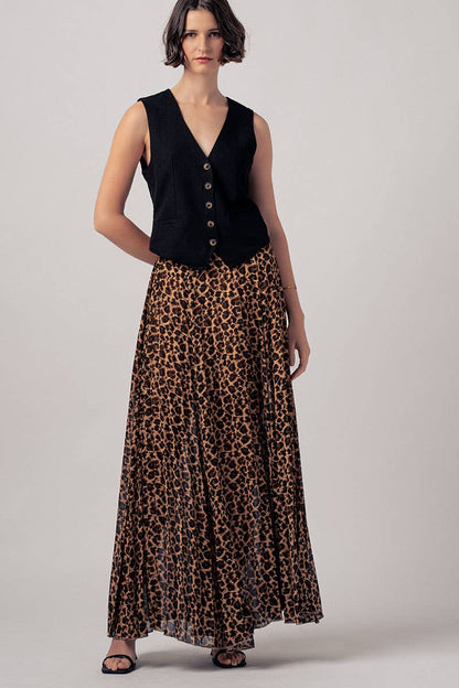 Leona Pleated Midi Skirt