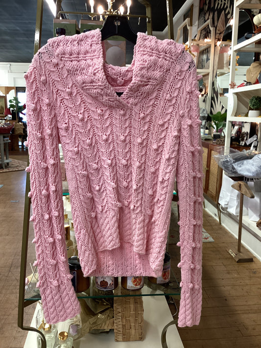 JS | evil pink hooded sweater| L