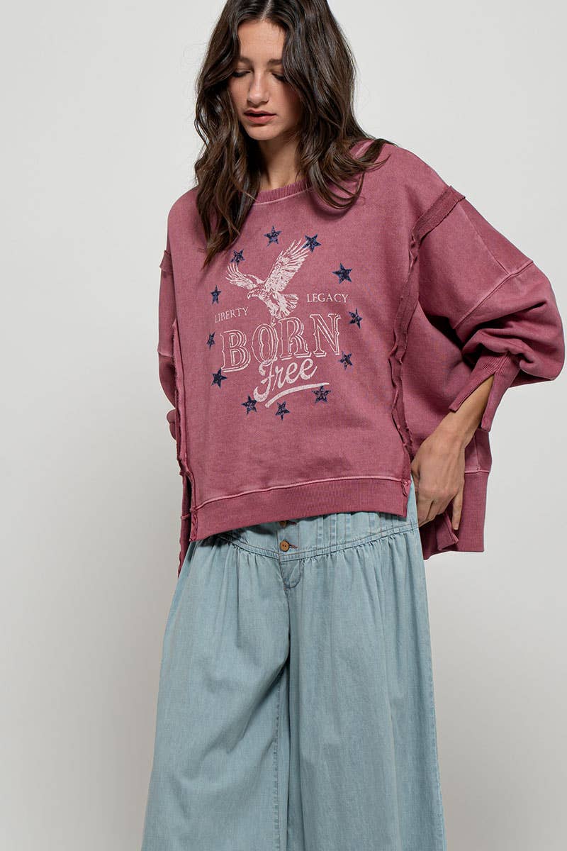 Born Free Eagle Sweatshirt | Violet