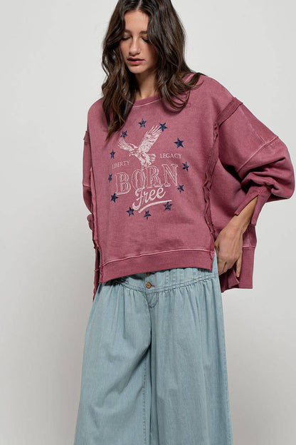 Born Free Eagle Sweatshirt | Violet
