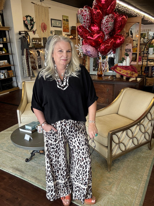 Edge of Leopard Blouse