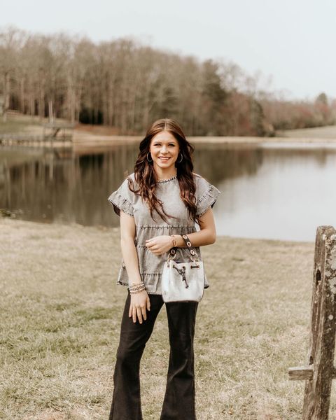 Bringin' it Back Denim Tiered Top