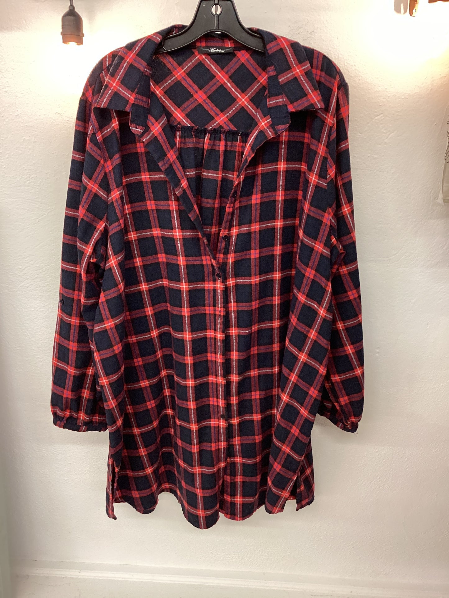 JR-Flannel Button Up Tunic| 2X
