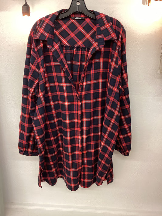 JR-Flannel Button Up Tunic| 2X