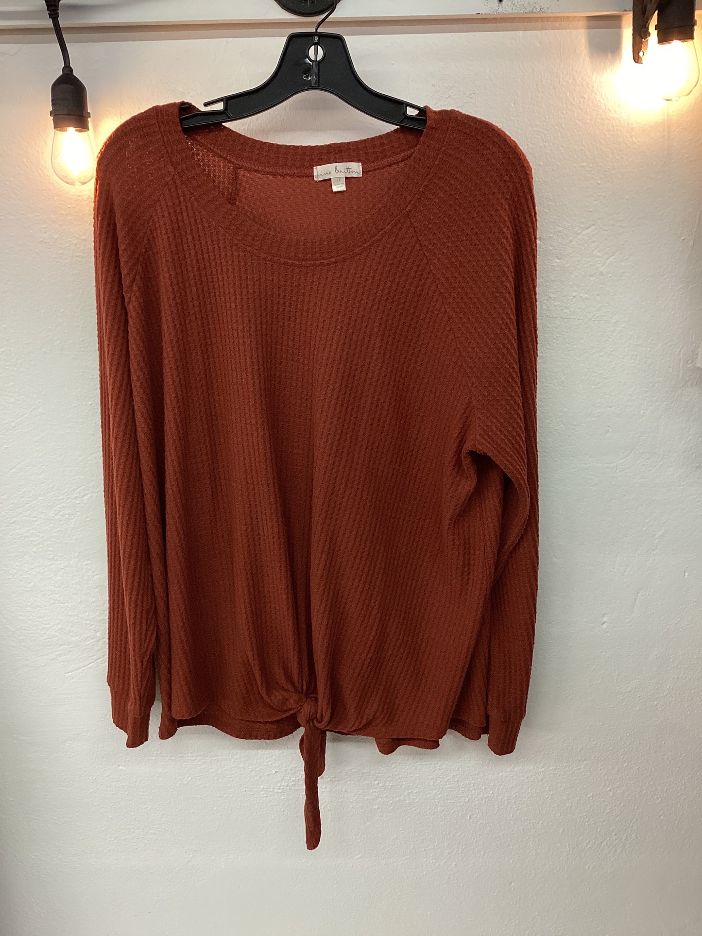 JR-Burnt Orange Tie Top| 2X