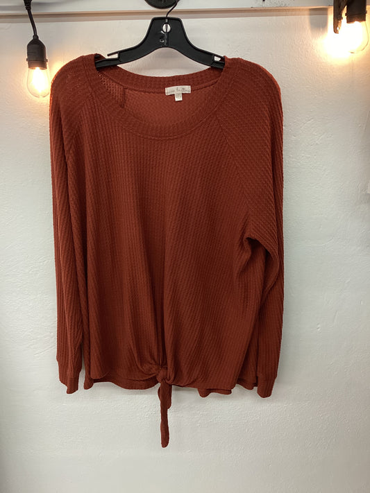 JR-Burnt Orange Tie Top| 2X