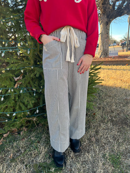 Railroad Black Striped Pants