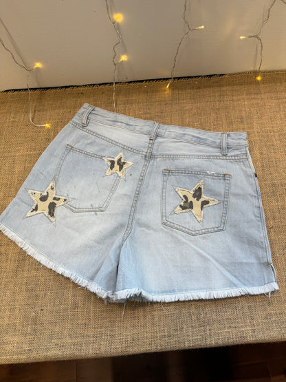 Starry Safari Light Denim Shorts