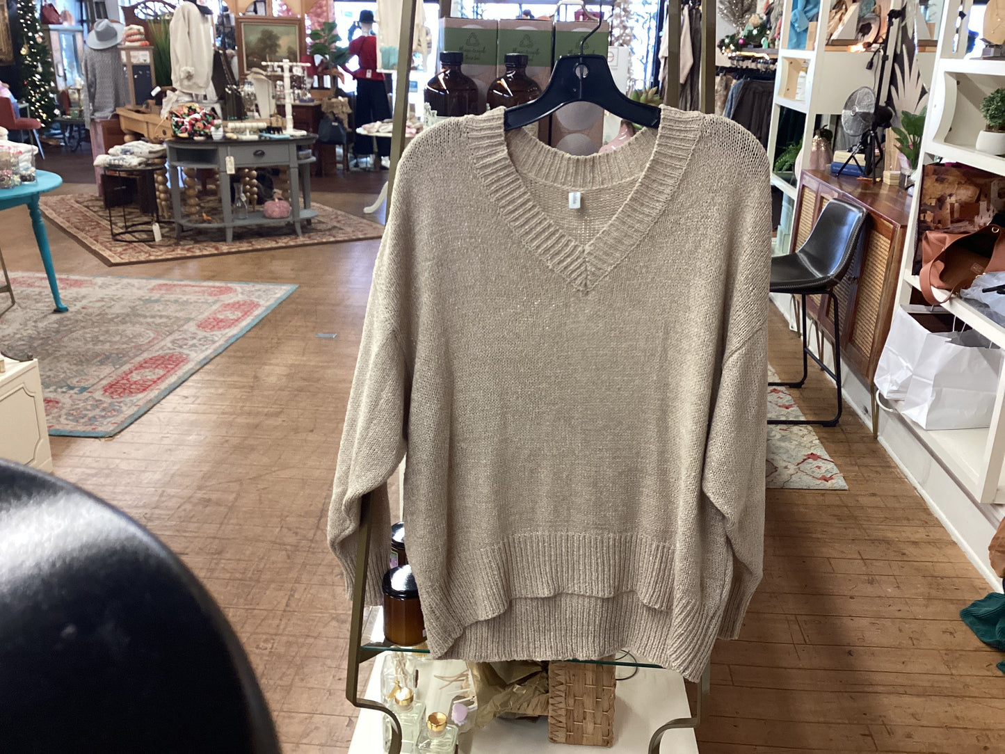 EMR remix tan sweater s/m