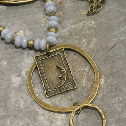 A Moonlit Night Bronze Stone Drop Necklace