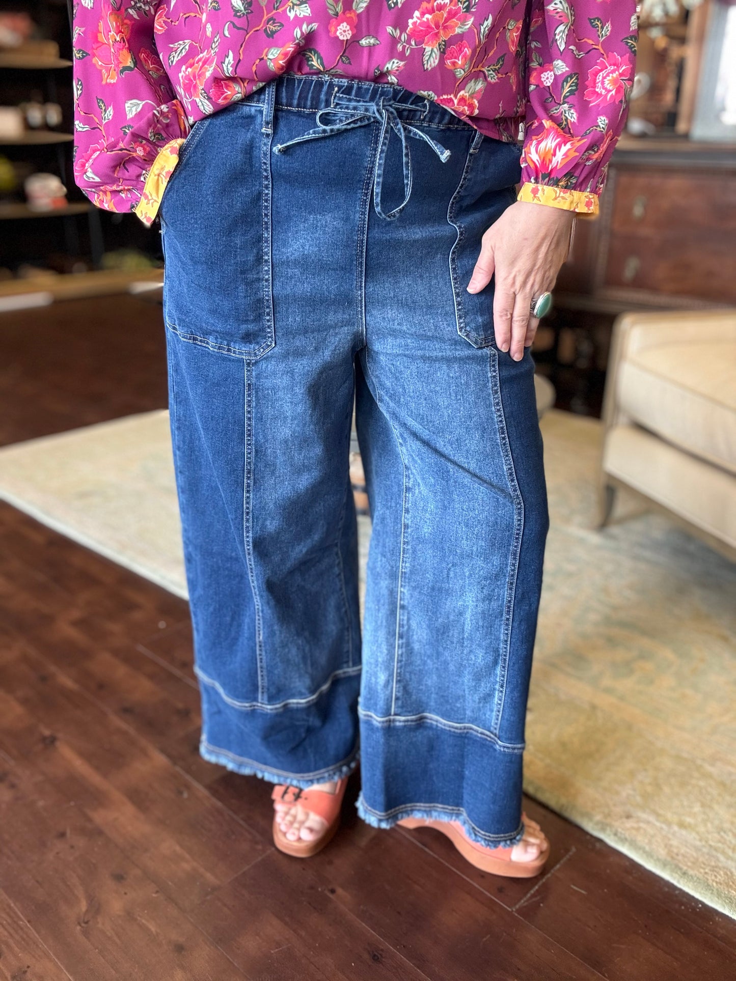 Prussian Drawstring Denim Pants