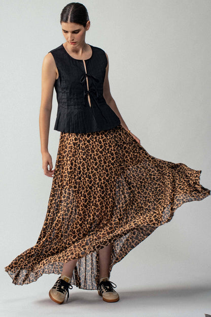 Leona Pleated Midi Skirt