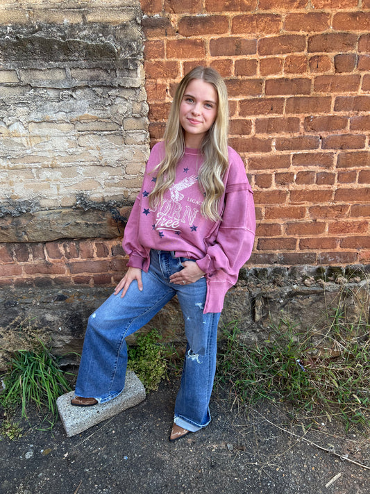 Born Free Eagle Sweatshirt | Violet